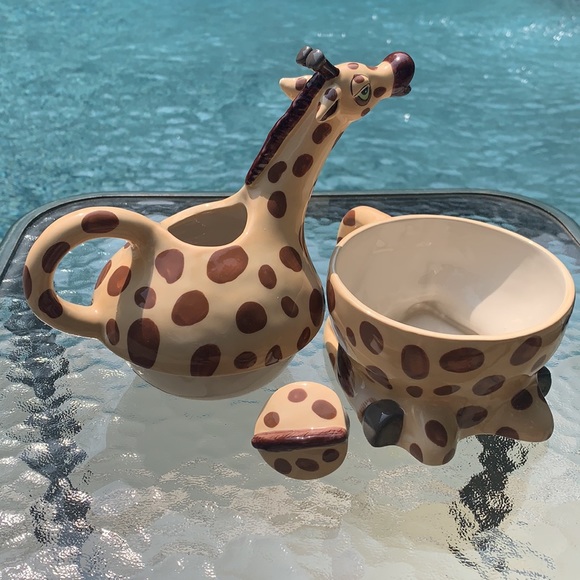 New Blue Sky Giraffe Tea Pot for One - Picture 6 of 11